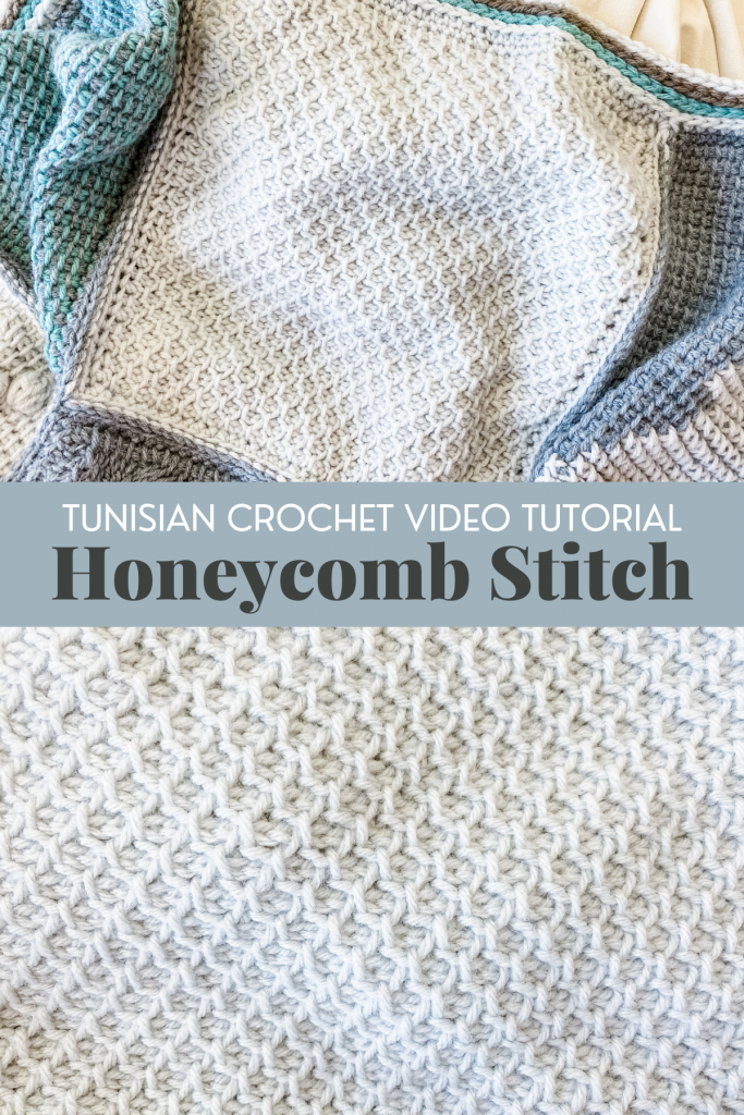 Tunisian crochet honeycomb stitch | Free written pattern and tutorial video for Tunisian crochet beginner learn how to crochet the Tunisian crochet arrowhead stitch | TLYCBlog.com